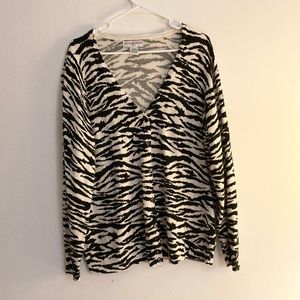 Animal zebra print soft fall cardigan